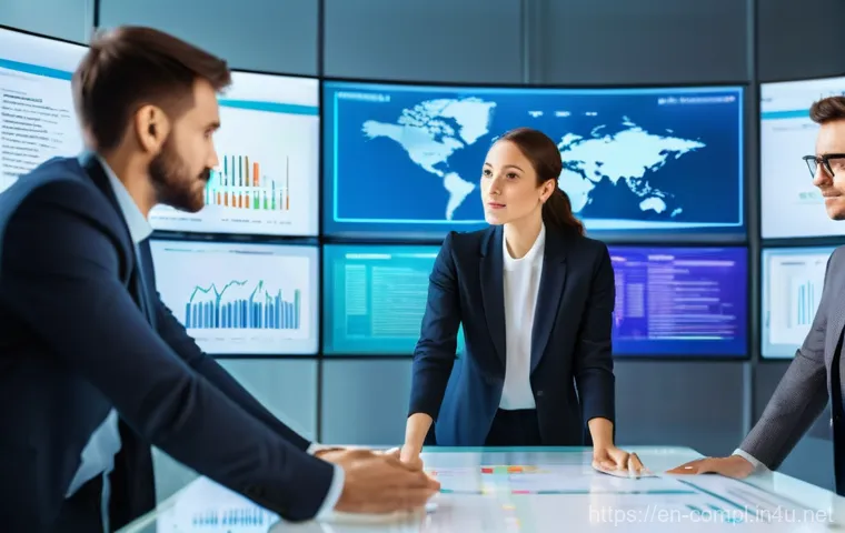 규제준수 자격 취득 후 취업 시장 분석 - **Prompt**: A confident, diverse professional in her late 30s, dressed in a sharp, modern business s...